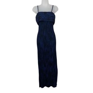 Proenza Schouler Ward Printed Knit Ribbed Dress M Black Blue